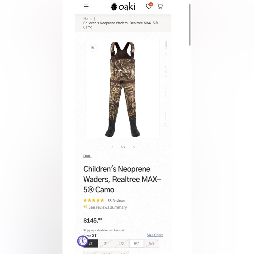 OAKI Kids Neoprene Camo Waders - Picture 2 of 12